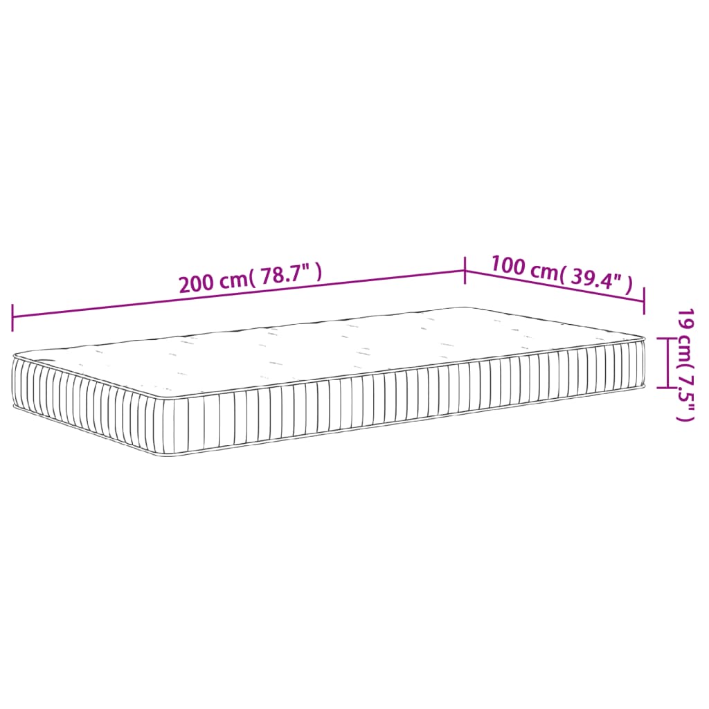 Pocketveringmatras middelhard 140x200 cm