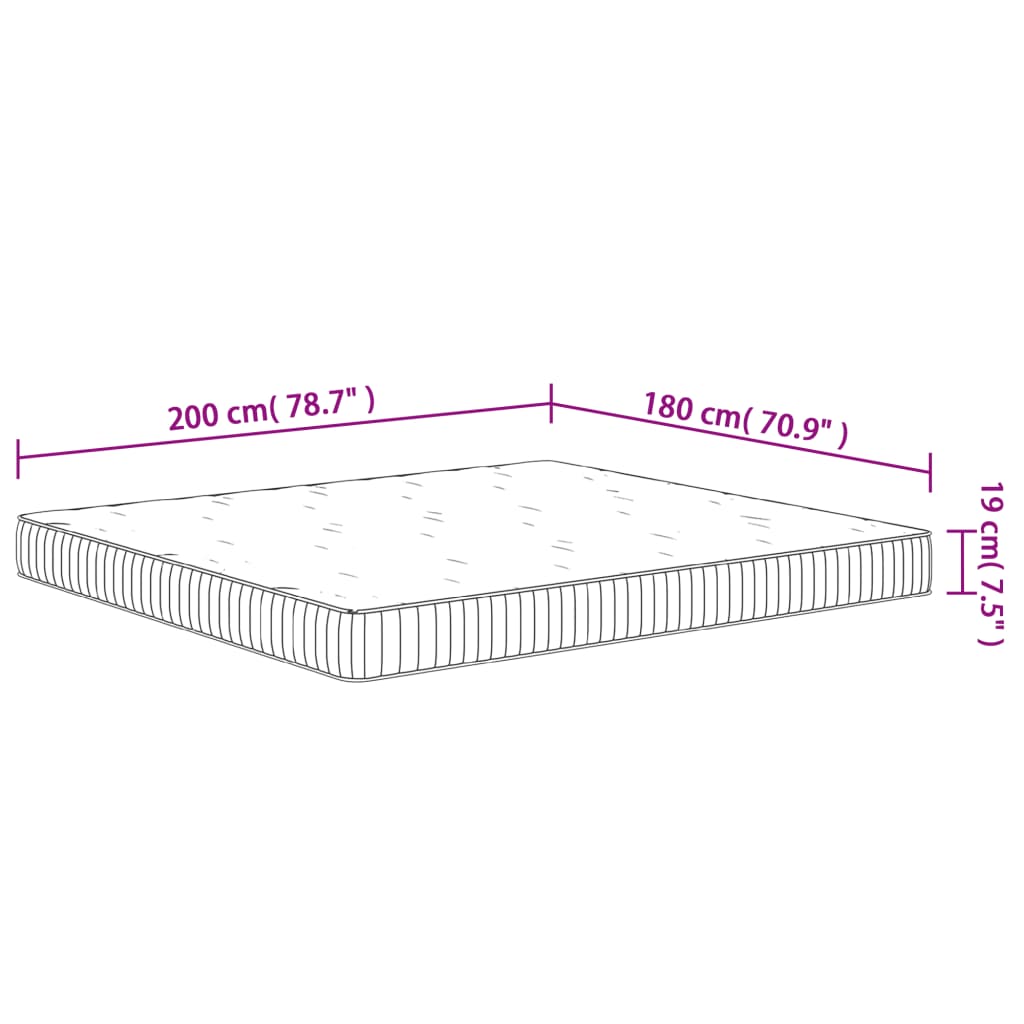 Pocketveringmatras middelhard 140x200 cm