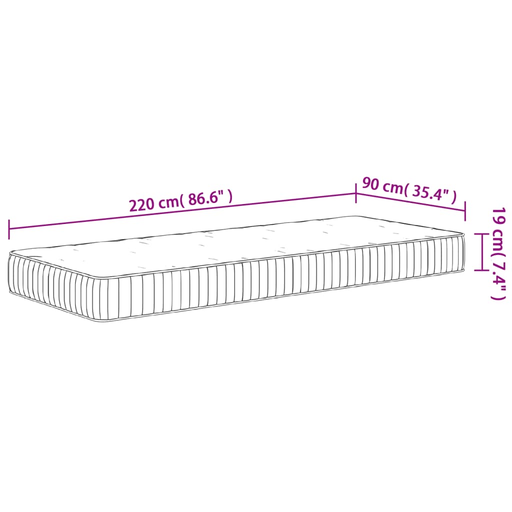 Pocketveringmatras middelhard 140x200 cm