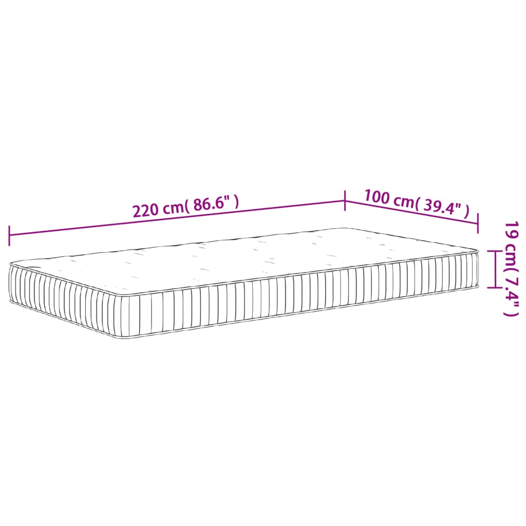 Pocketveringmatras middelhard 140x200 cm