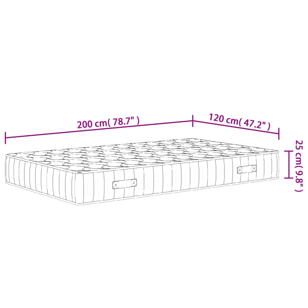 Matelas à ressorts ensachés mi-dur 160x200 cm Super King Size