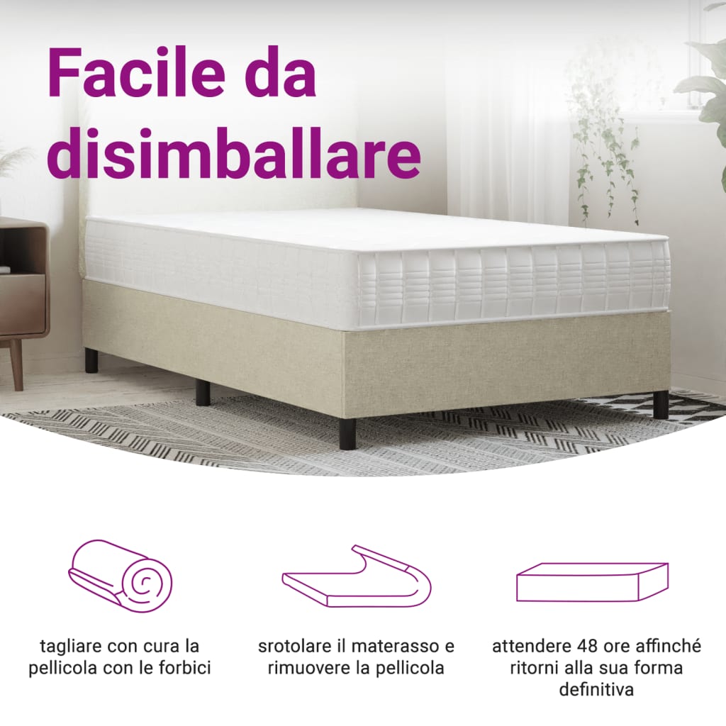 Matelas à ressorts ensachés mi-dur 160x200 cm Super King Size