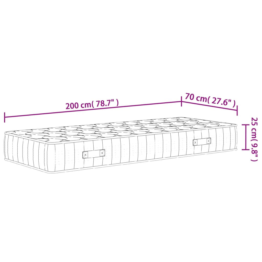 Matelas à ressorts ensachés mi-dur 160x200 cm Super King Size