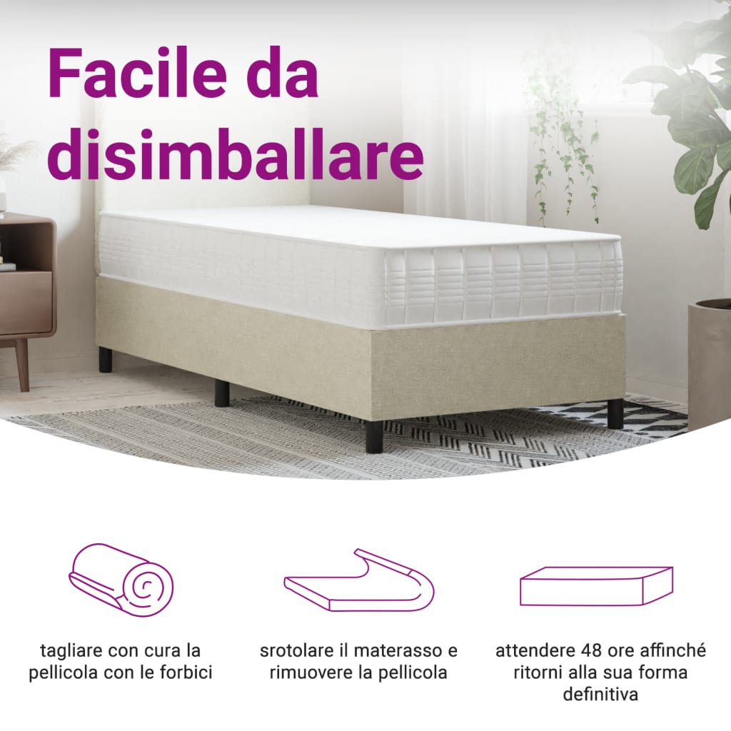 Matelas à ressorts ensachés mi-dur 160x200 cm Super King Size