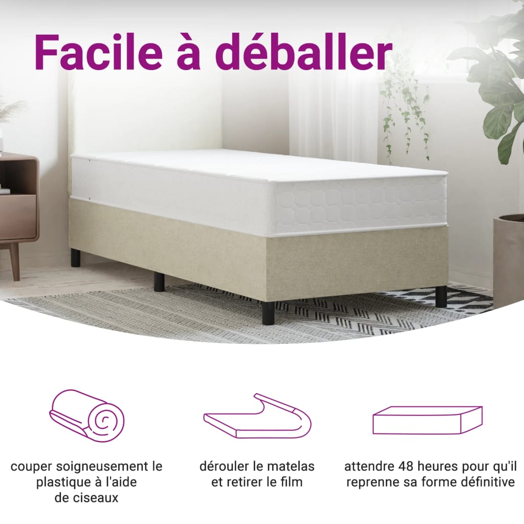 Matelas à ressorts ensachés mi-dur 160x200 cm Super King Size