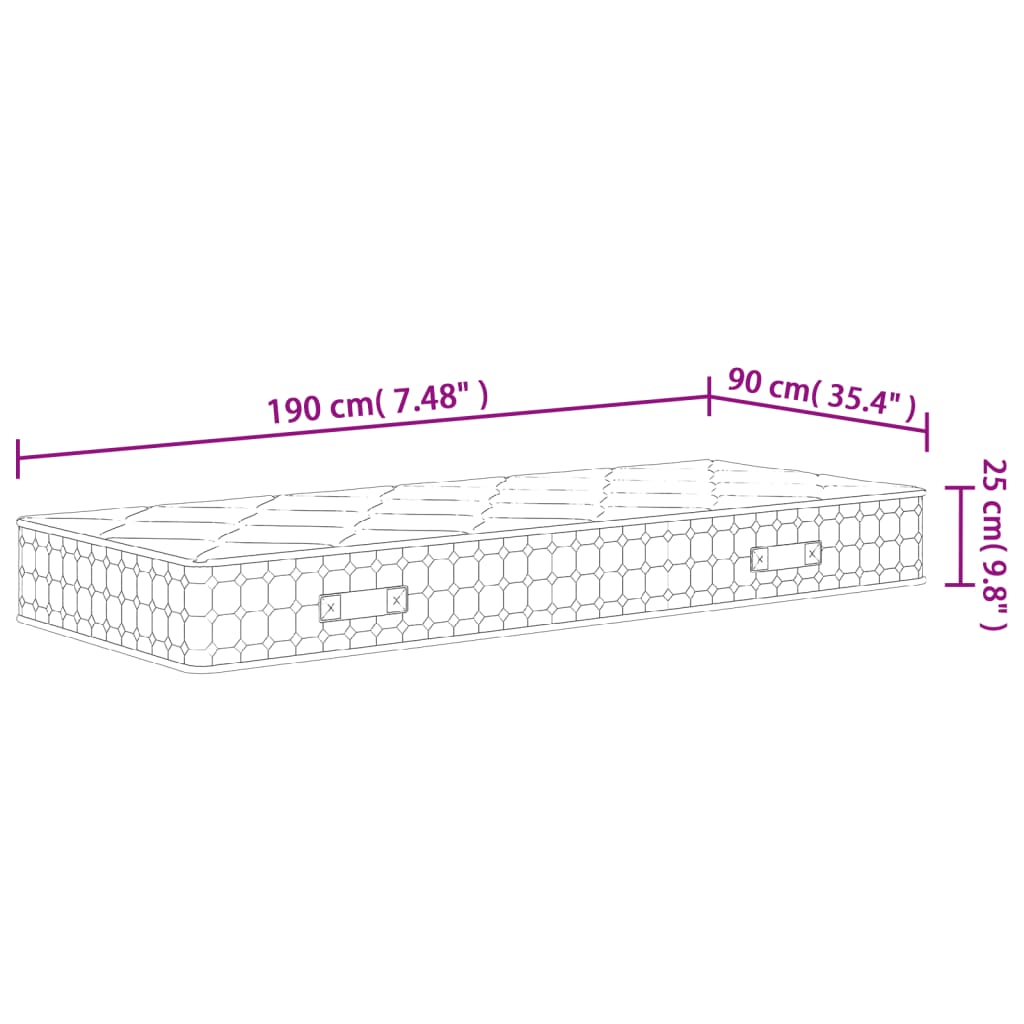 Matelas à ressorts ensachés mi-dur 160x200 cm Super King Size