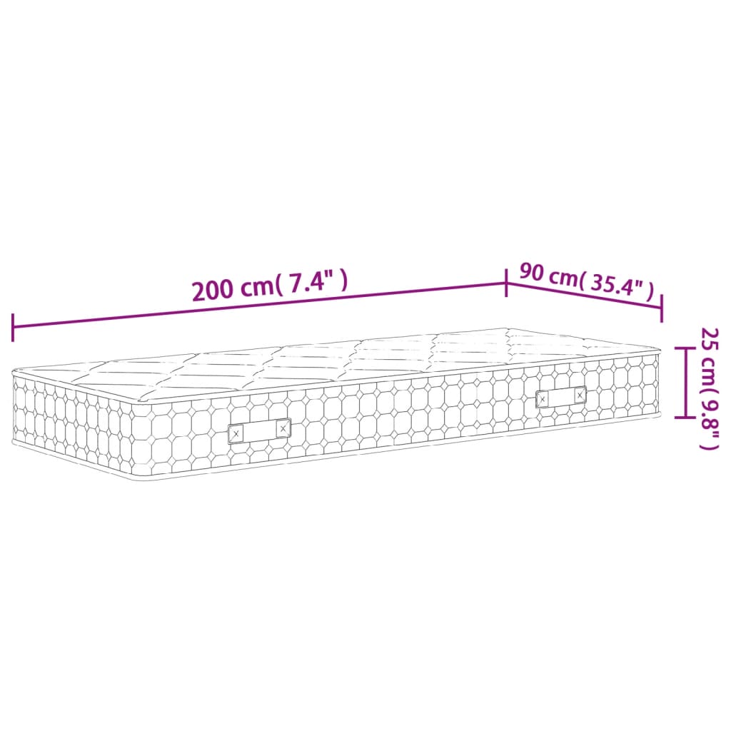 Matelas à ressorts ensachés mi-dur 160x200 cm Super King Size