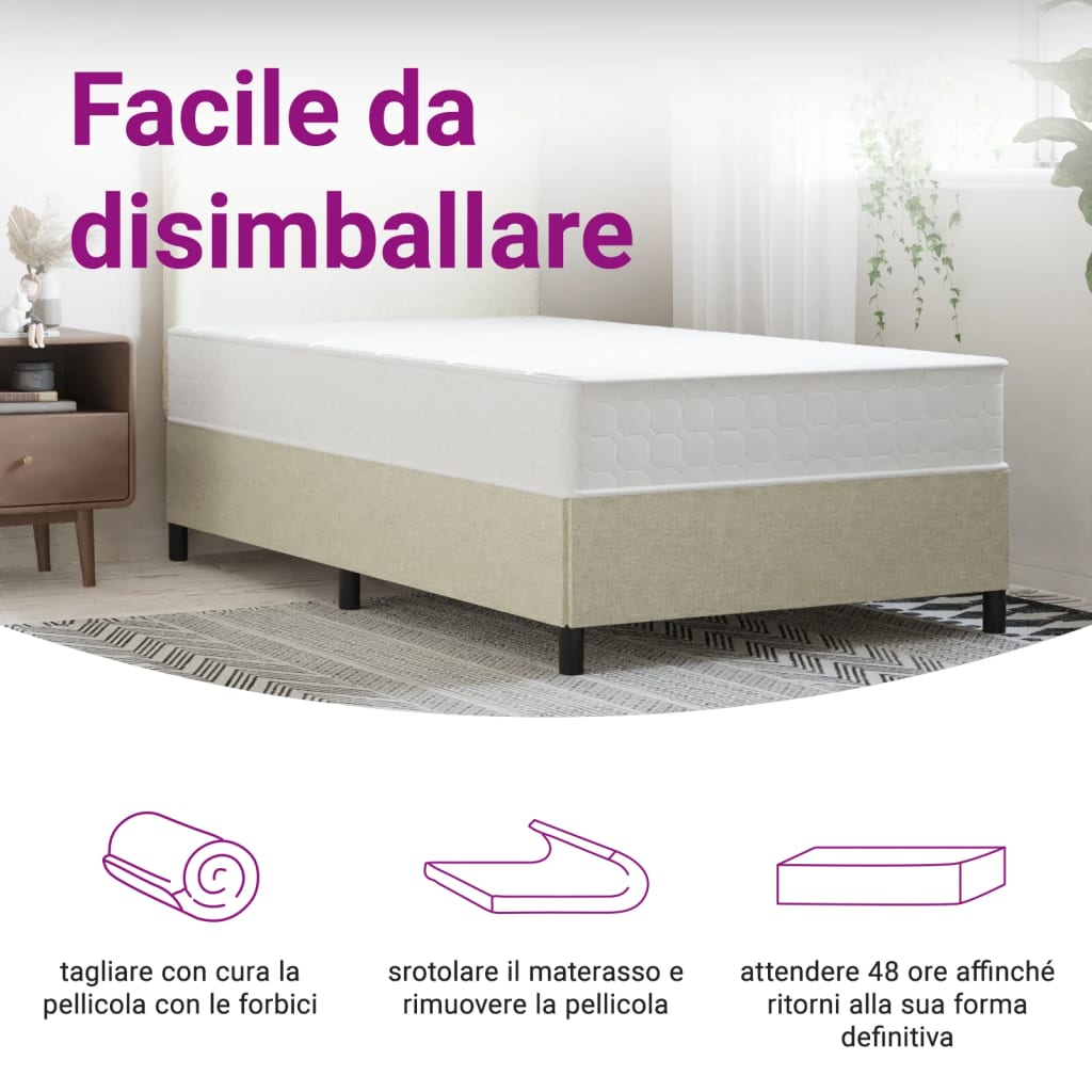 Matelas à ressorts ensachés mi-dur 160x200 cm Super King Size