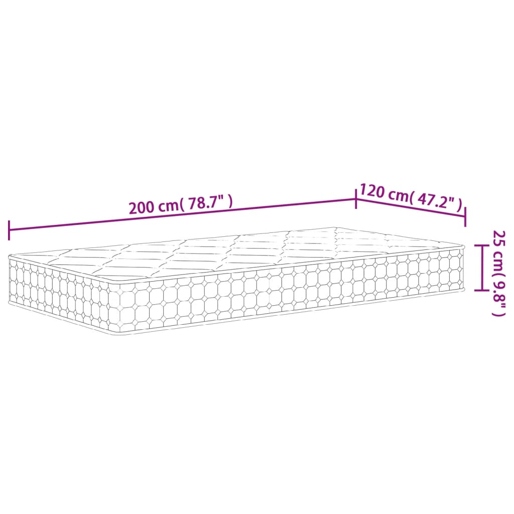 Matelas à ressorts ensachés mi-dur 160x200 cm Super King Size