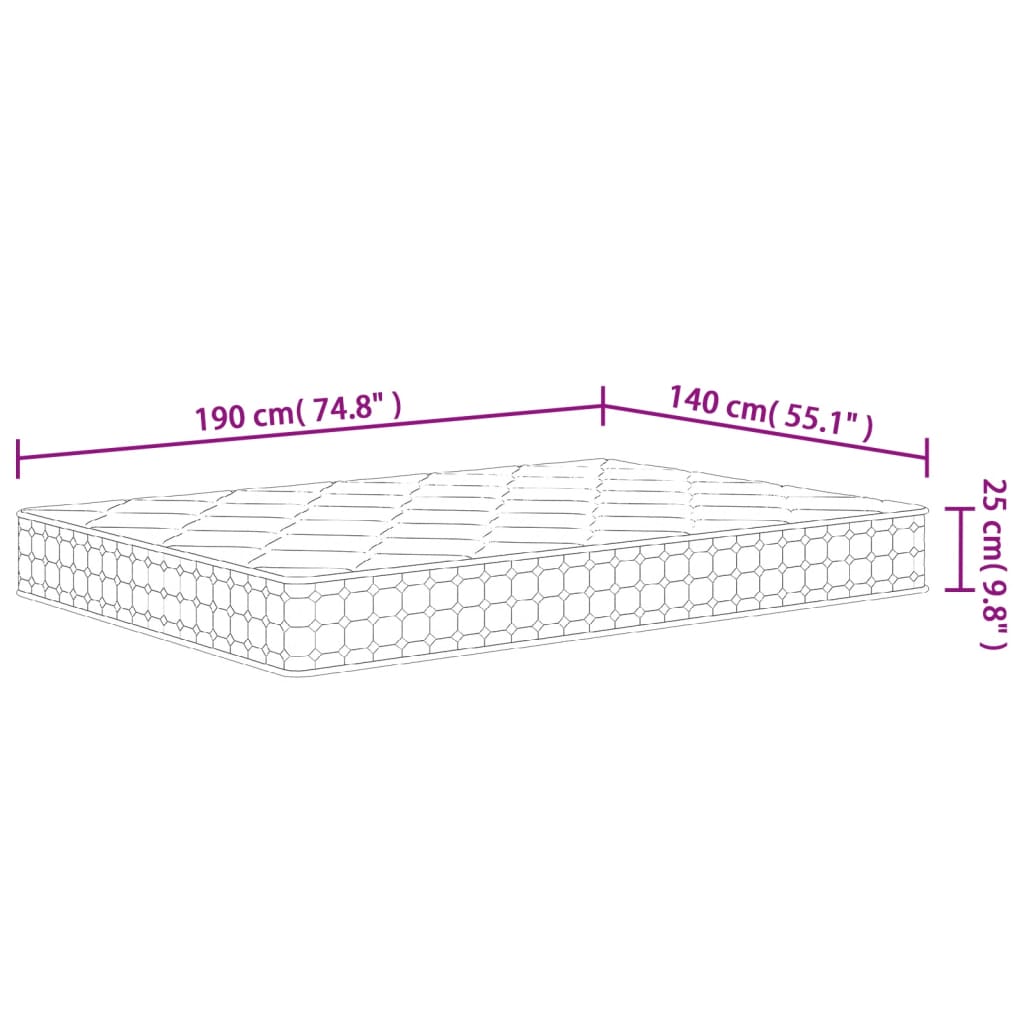 Matelas à ressorts ensachés mi-dur 160x200 cm Super King Size