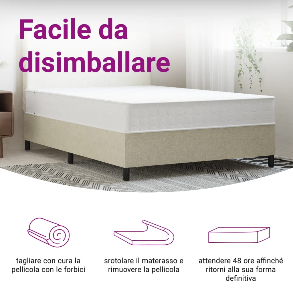 Matelas à ressorts ensachés mi-dur 160x200 cm Super King Size