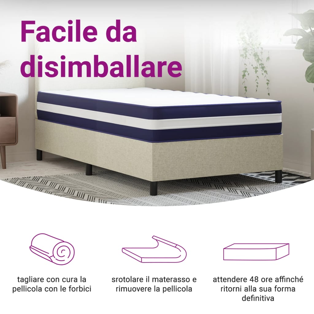 Matelas à ressorts ensachés mi-dur 140x190 cm