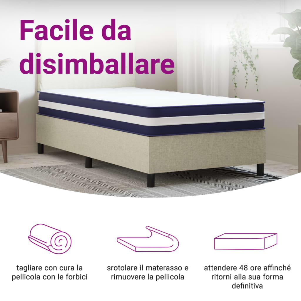 Matelas à ressorts ensachés mi-dur 140x190 cm