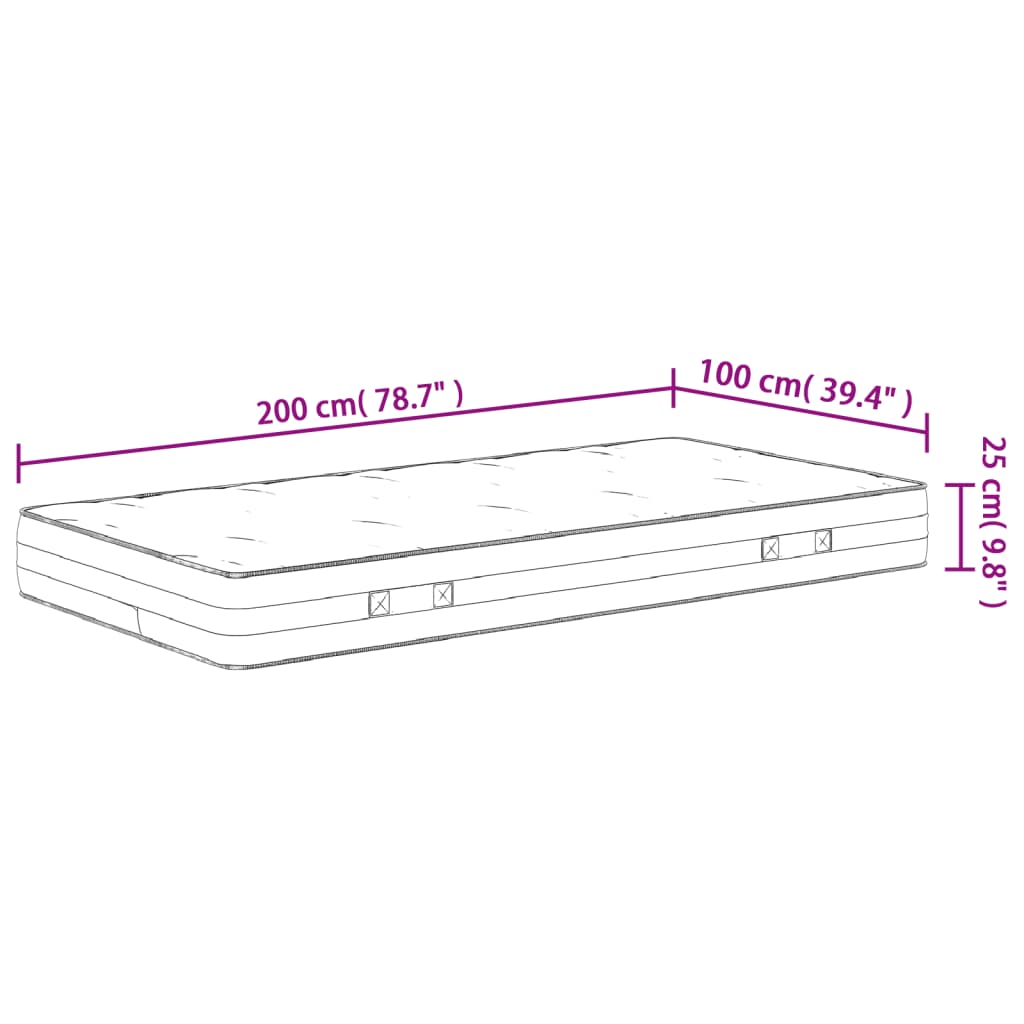 Matelas à ressorts ensachés mi-dur 140x190 cm