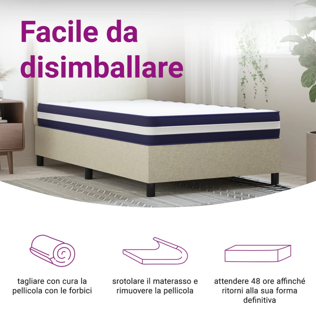 Matelas à ressorts ensachés mi-dur 140x190 cm