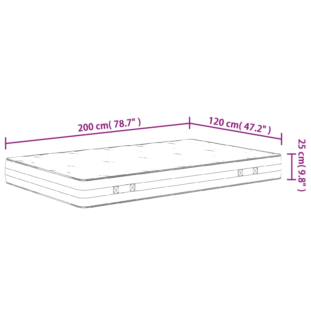 Matelas à ressorts ensachés mi-dur 140x190 cm