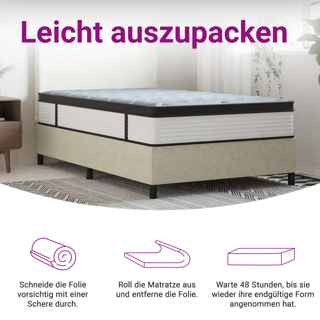 Matelas à ressorts ensachés mi-ferme-plus 90x200 cm