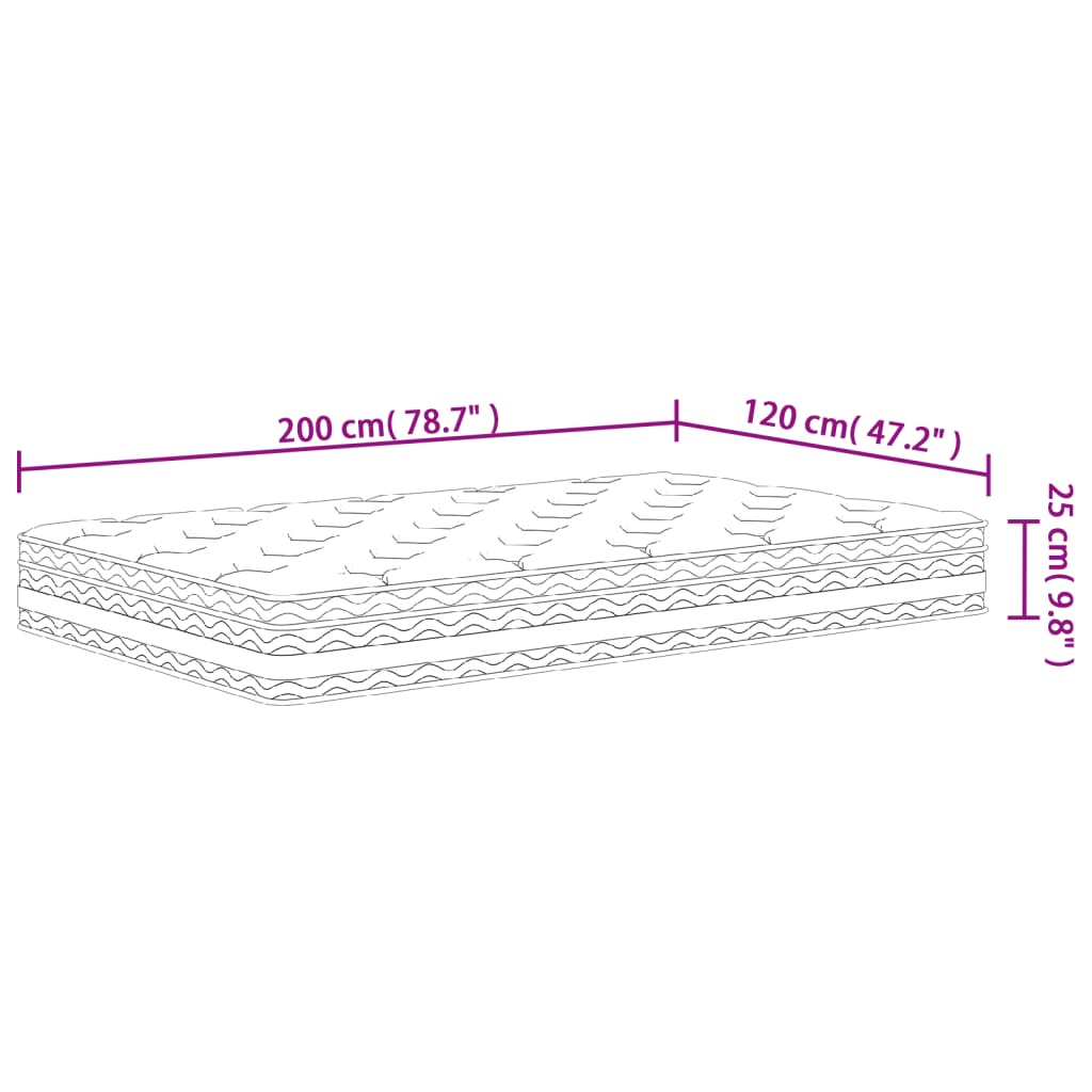 Pocketveringmatras middelhard 200x200 cm