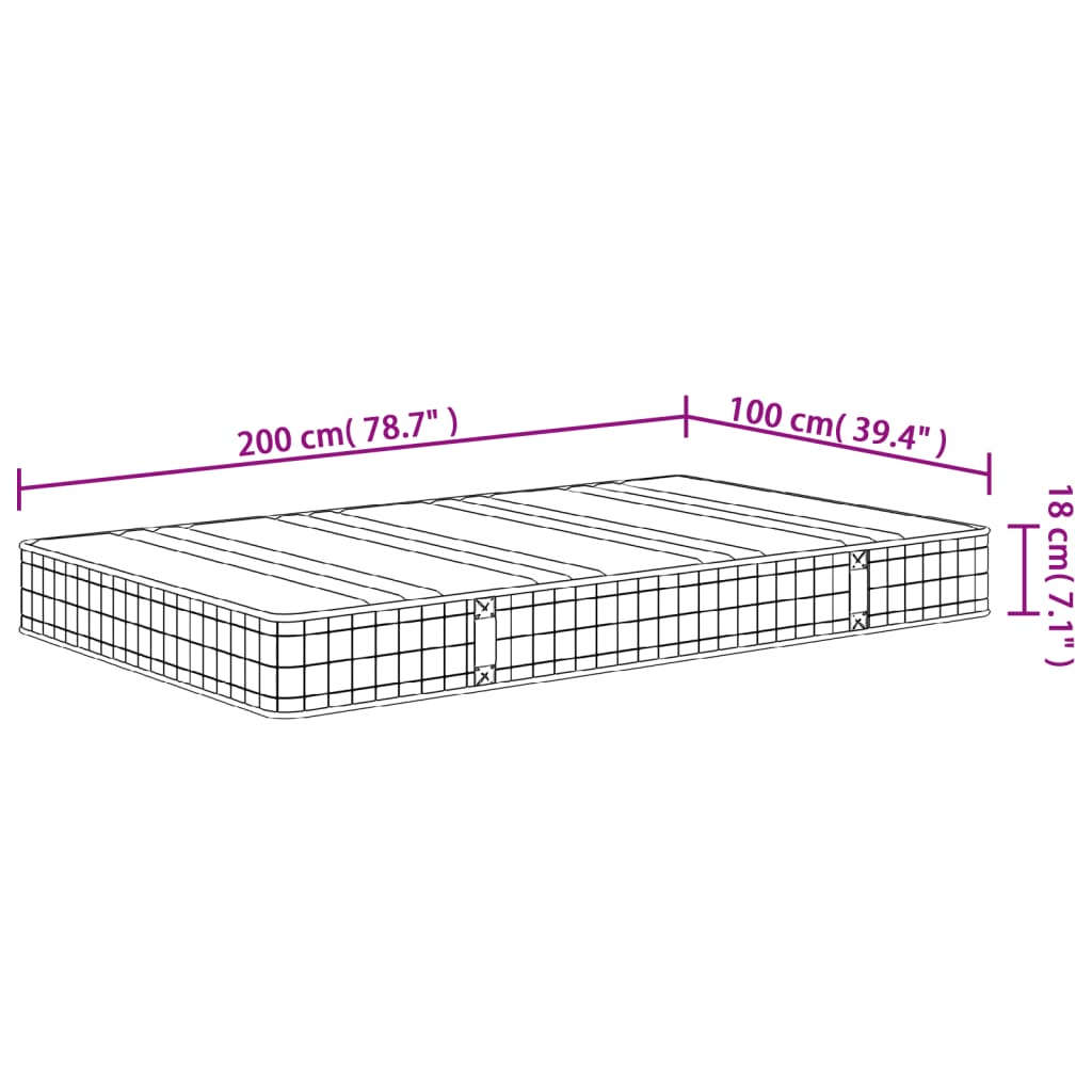 Matelas à ressorts mi-dur 70x200 cm