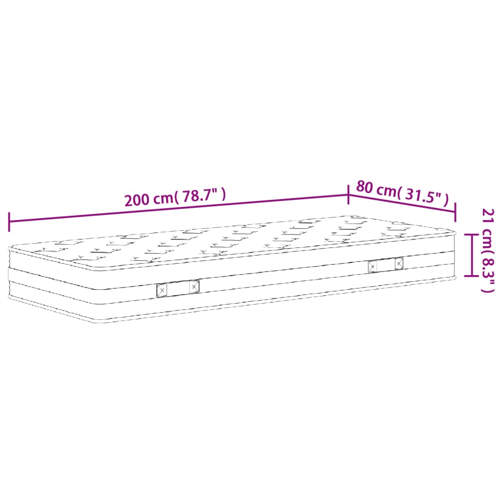 Matelas à ressorts mi-ferme 200x200 cm King Size