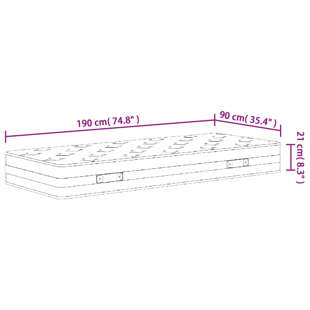 Matelas à ressorts mi-ferme 200x200 cm King Size