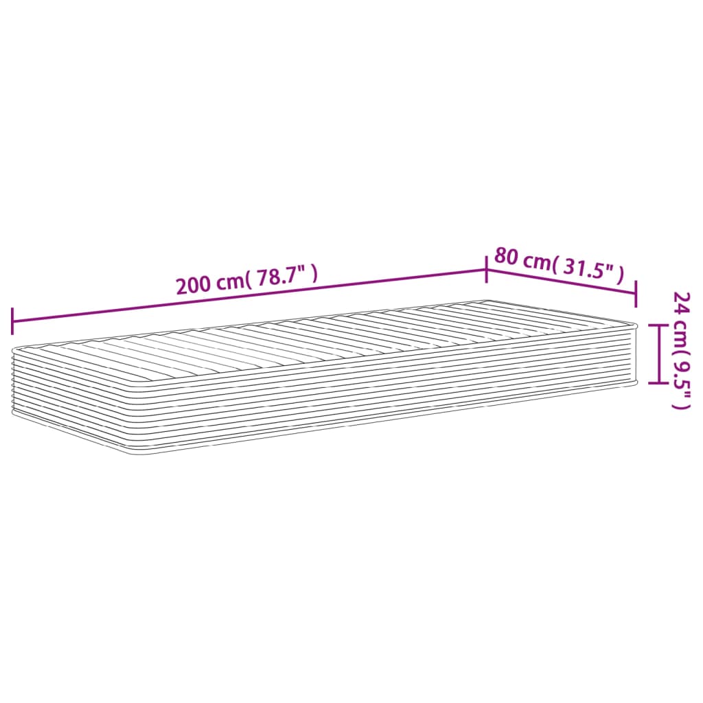 Matelas mousse mi-doux 90x200 cm