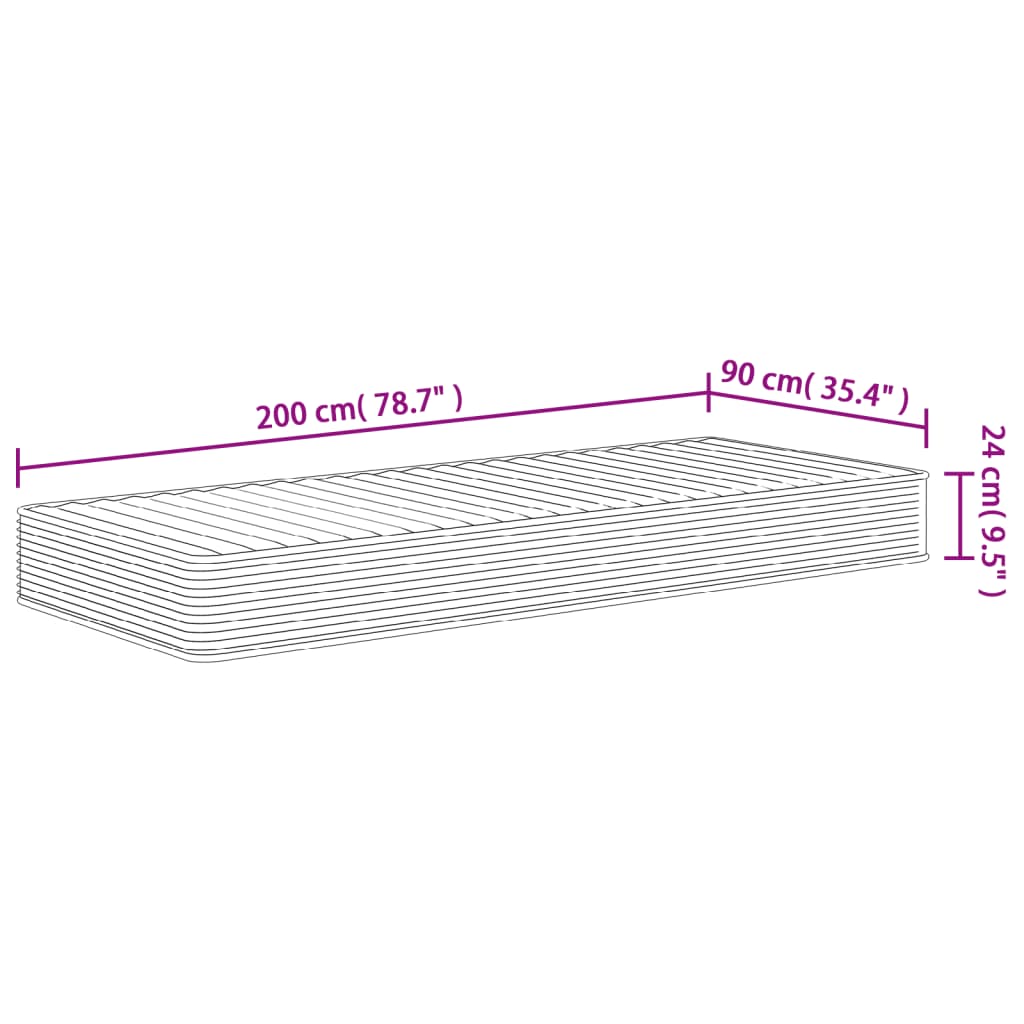 Matelas mousse mi-doux 90x200 cm