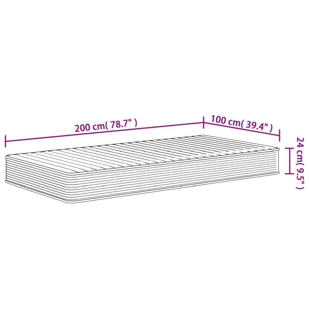 Matelas mousse mi-doux 90x200 cm