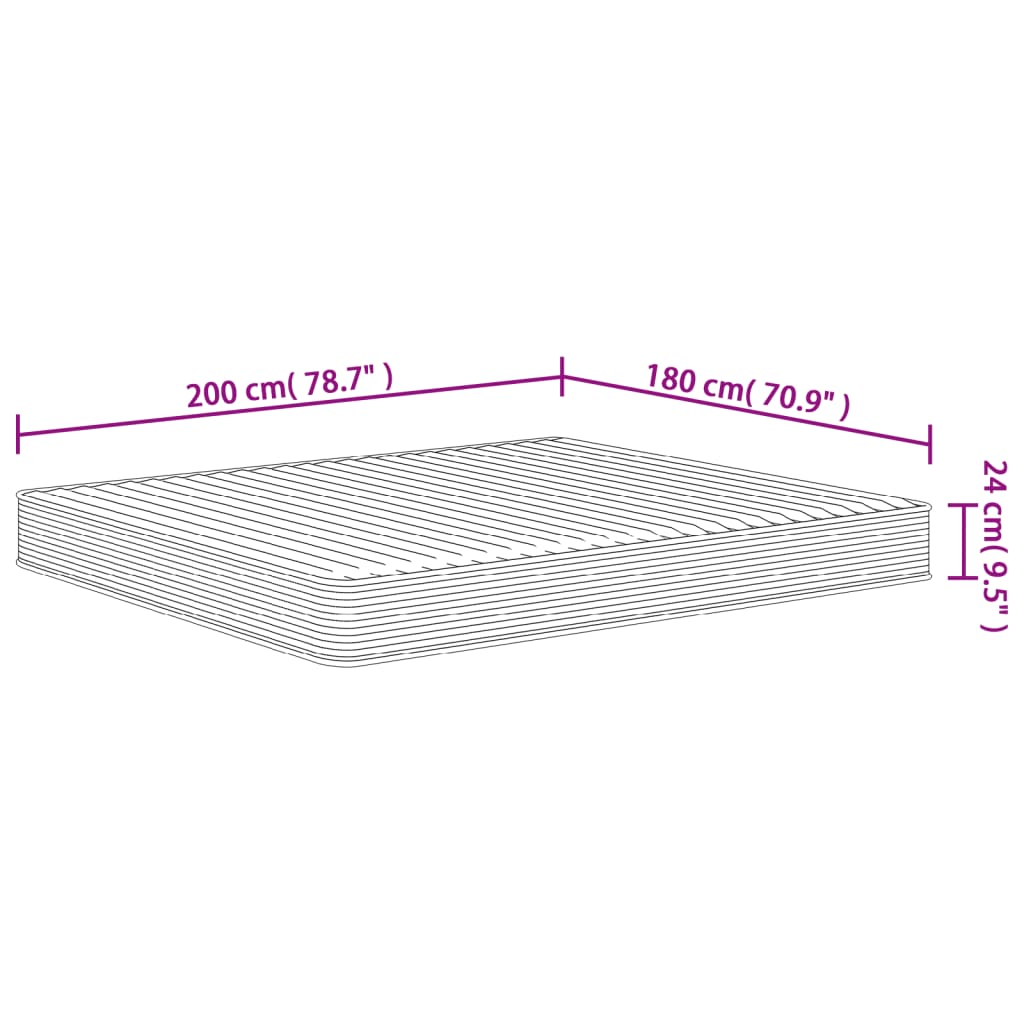 Matelas mousse mi-doux 90x200 cm