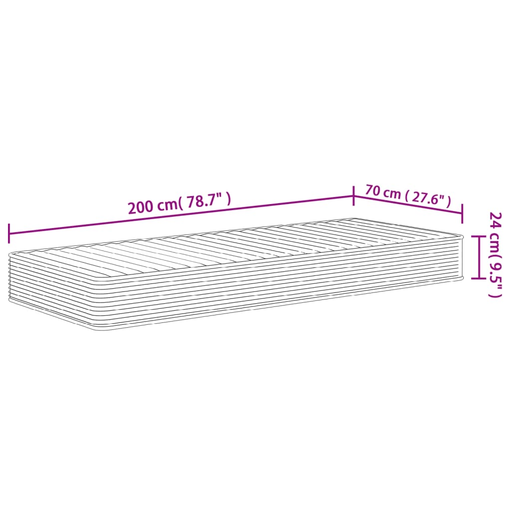 Matelas mousse mi-doux 90x200 cm