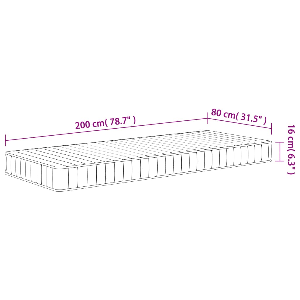 Matelas mousse mi-doux 70x200 cm