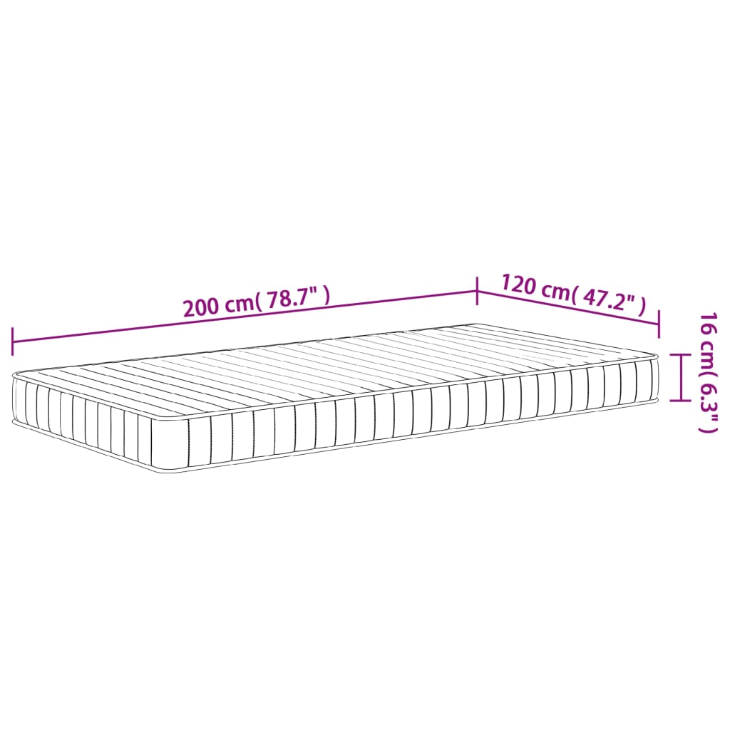 Schuimmatras middelzacht 70x200 cm