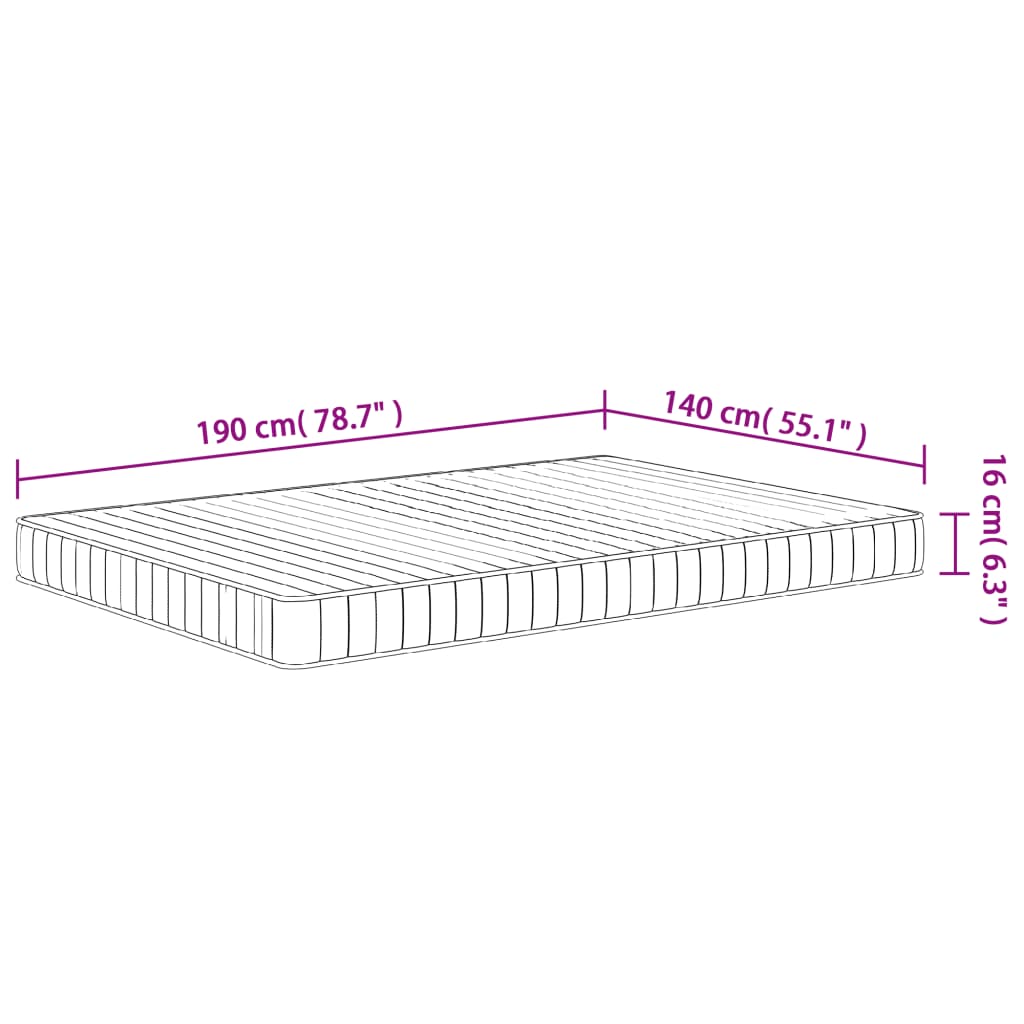 Schuimmatras middelzacht 70x200 cm