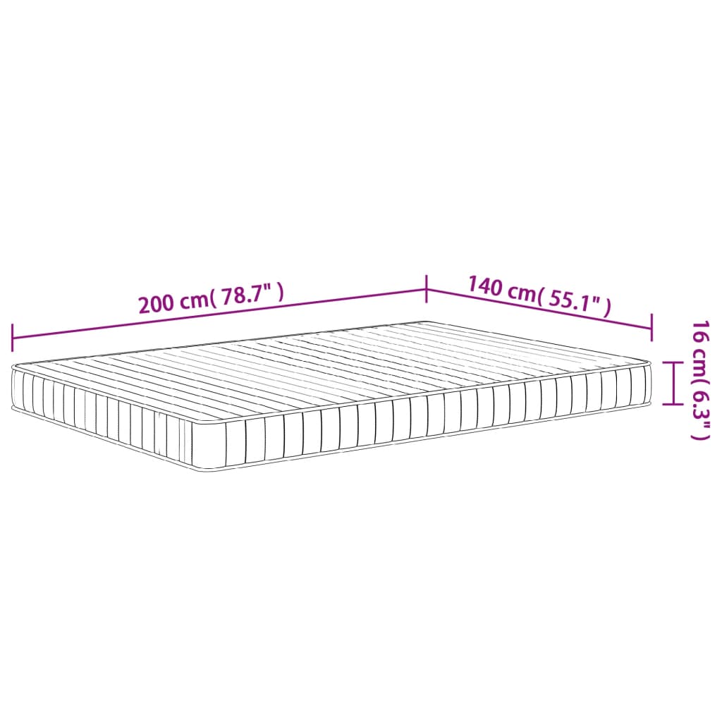 Matelas mousse mi-doux 70x200 cm