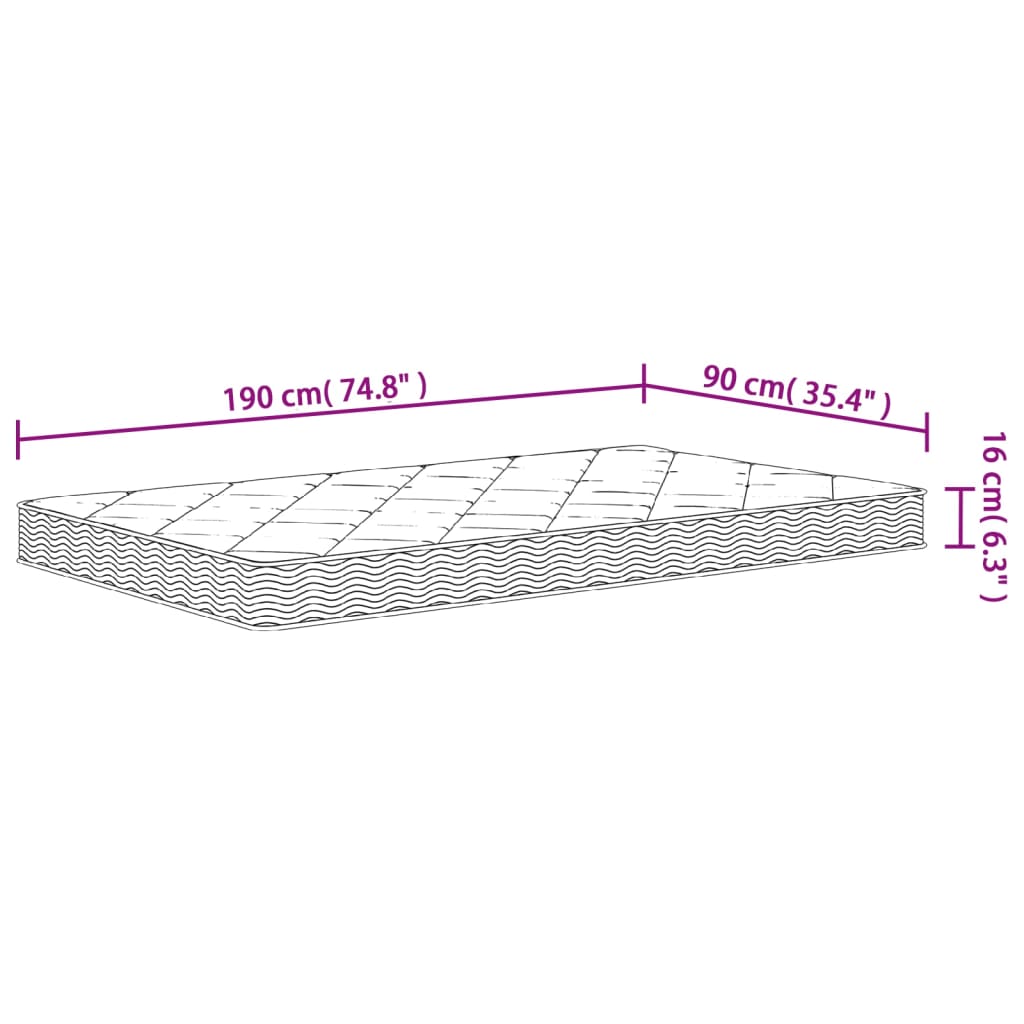 Matelas mousse mi-souple 80x200 cm