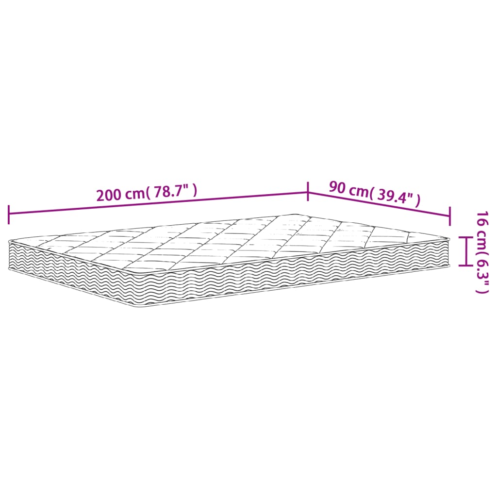 Matelas mousse mi-souple 80x200 cm