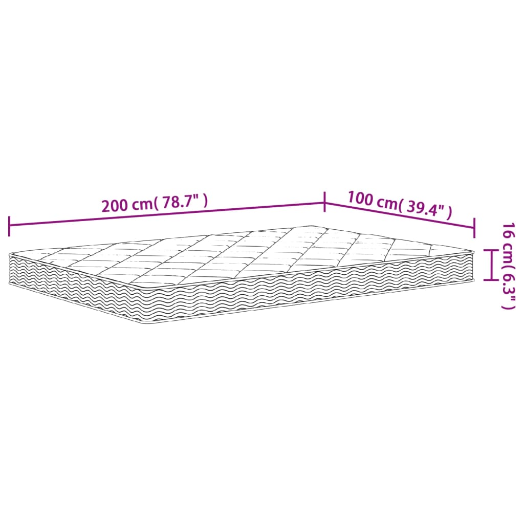 Matelas mousse mi-souple 80x200 cm