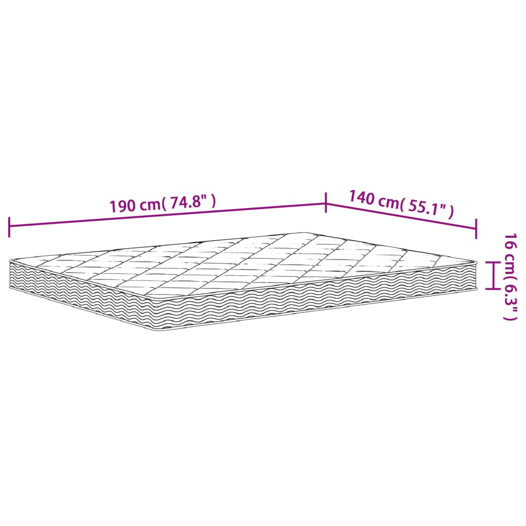 Matelas mousse mi-souple 80x200 cm