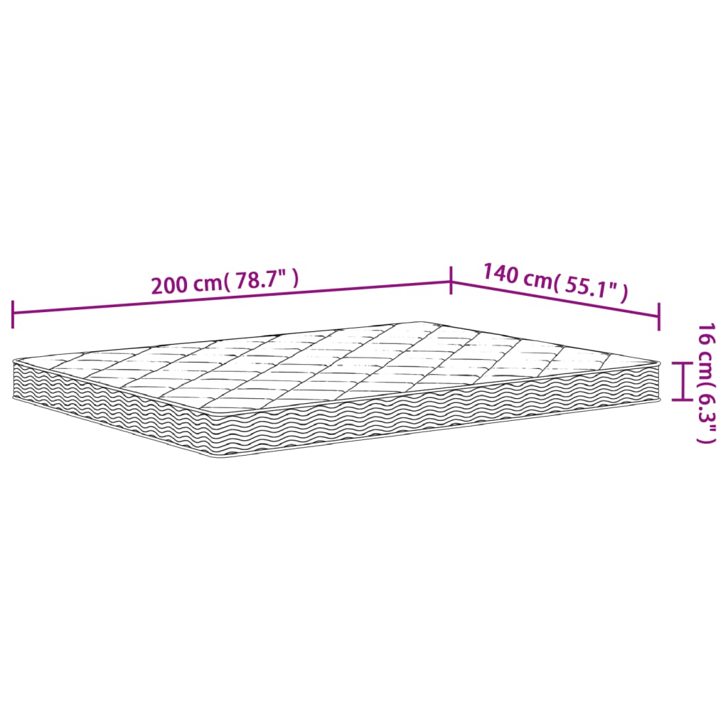 Matelas mousse mi-souple 80x200 cm