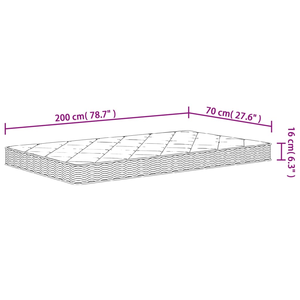 Matelas mousse mi-souple 80x200 cm