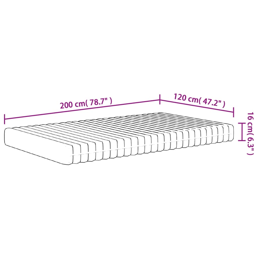 Matelas mousse mi-doux 200x200 cm