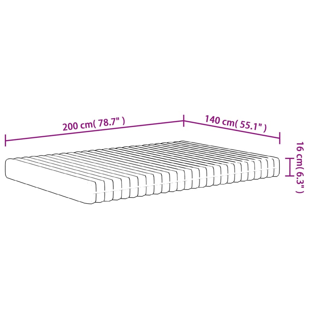 Schuimmatras middelzacht 200x200 cm