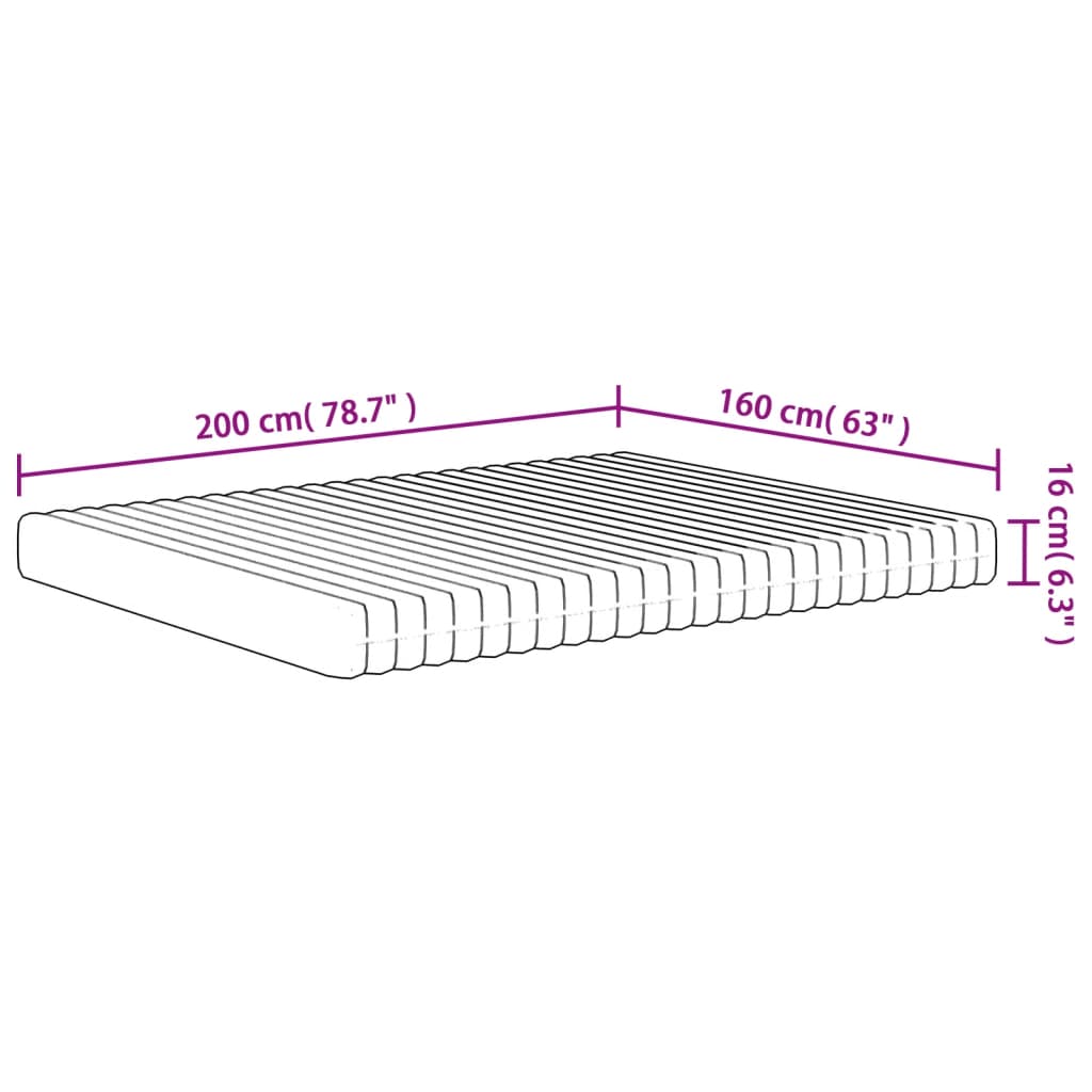 Matelas mousse mi-doux 200x200 cm