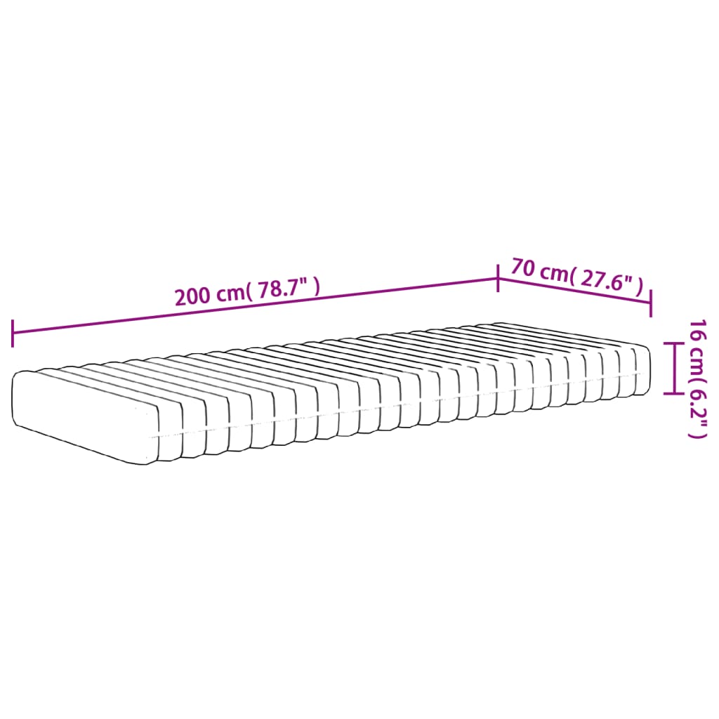 Matelas mousse mi-doux 200x200 cm