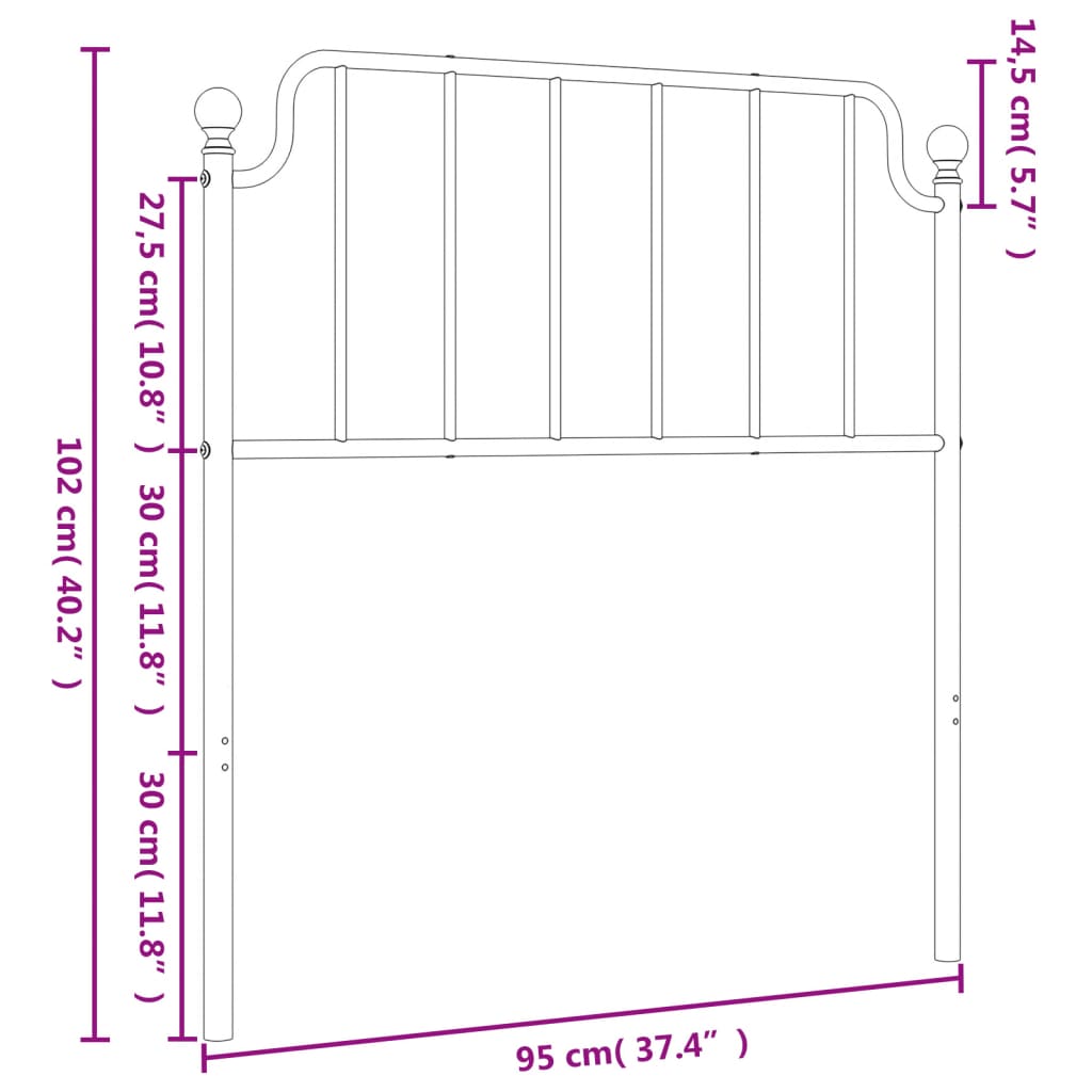 Tête de lit 193 cm en métal