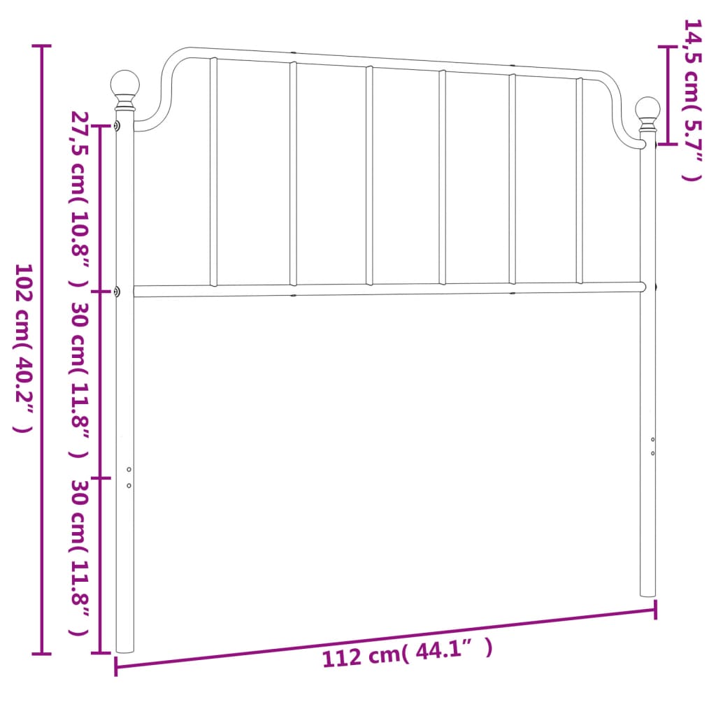 Hoofdbord 200 cm metaal