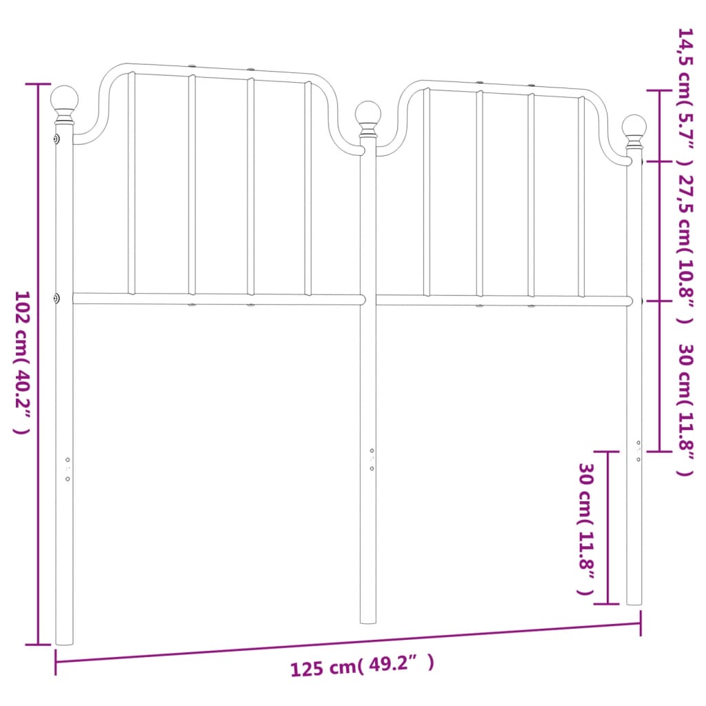 Tête de lit 193 cm en métal