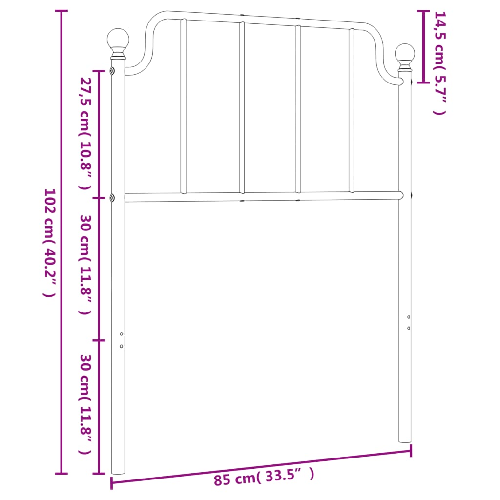 Tête de lit 193 cm en métal