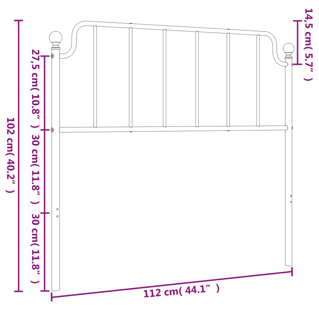 Tête de lit 193 cm en métal