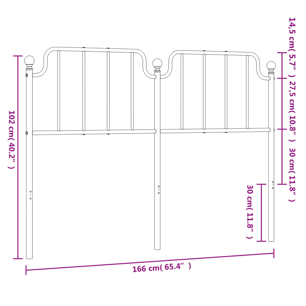 Tête de lit 193 cm en métal